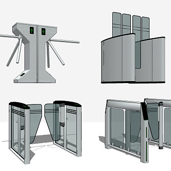 现代自动感应门闸，闸机su草图模型下载