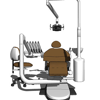 现代医用牙科诊疗椅su草图模型下载