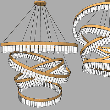 欧式水晶吊灯su草图模型下载
