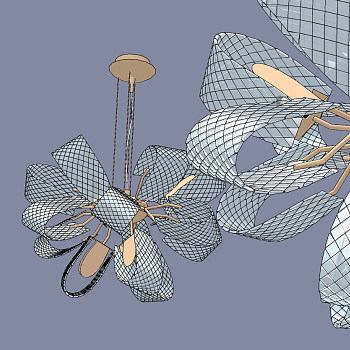 现代水晶吊灯su草图模型下载