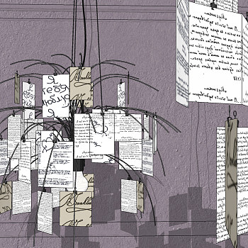 北欧创意纸片吊灯su草图模型下载