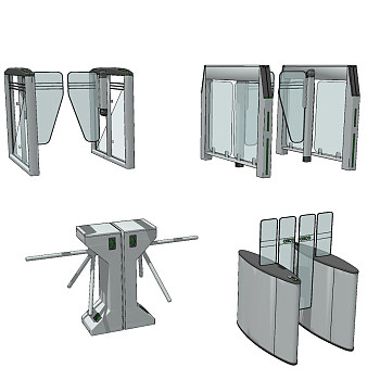 现代闸机su草图模型下载