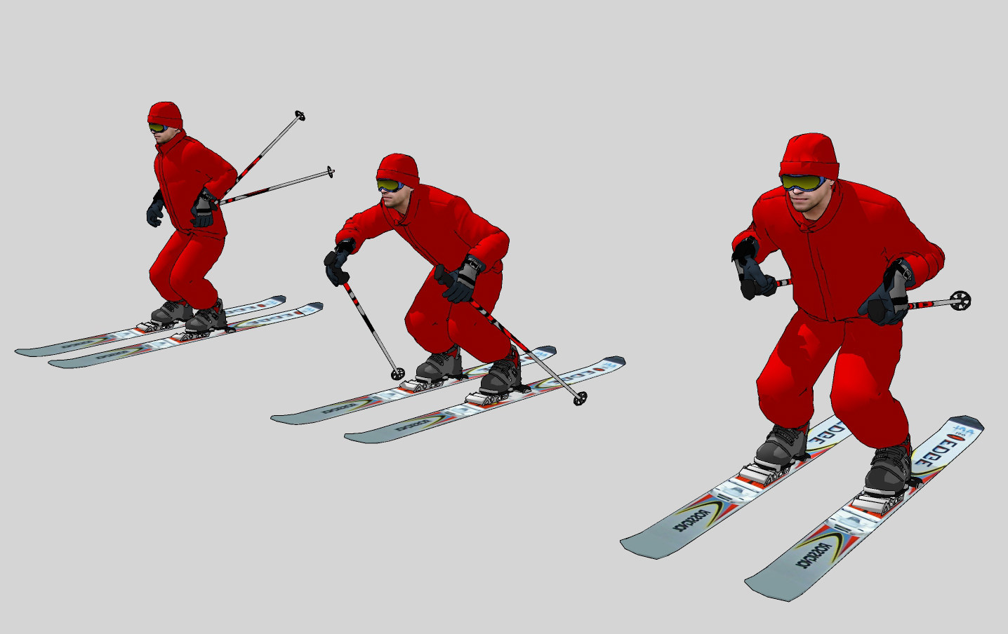 现代滑雪人物su草图模型下载