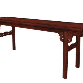 中式古典红木实木家具，条案su草图模型下载