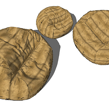 现代布艺懒人沙发su草图模型下载