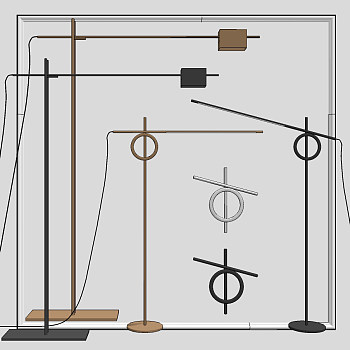 现代落地灯su草图模型下载