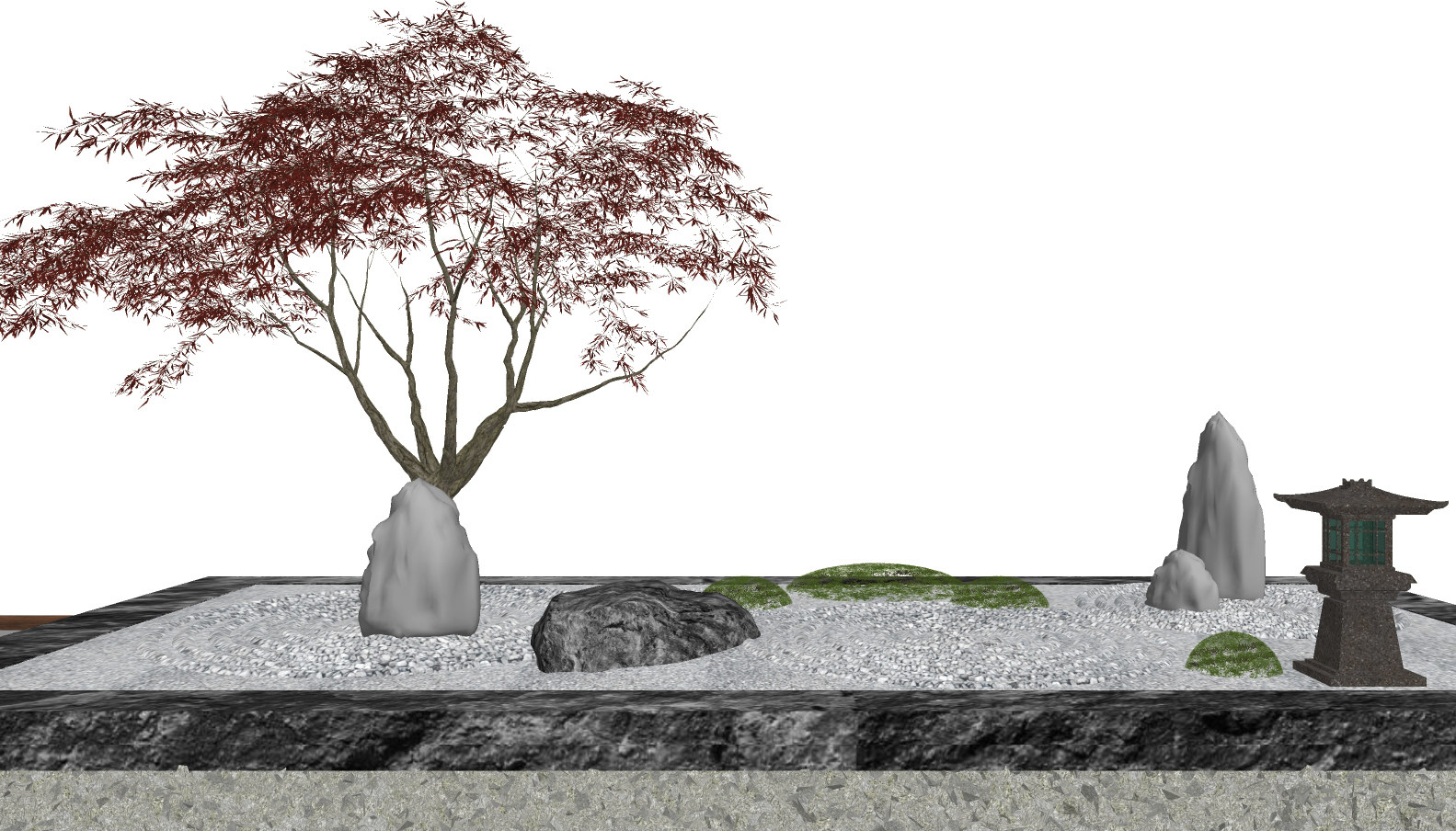 中式庭院景观小品su草图模型下载