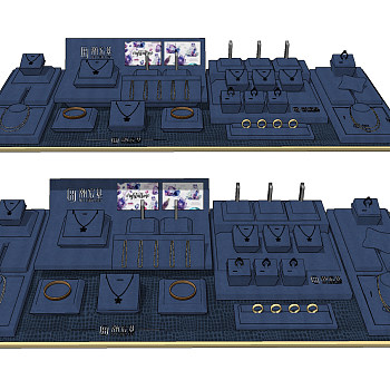 现代珠宝黄金首饰展柜su草图模型下载