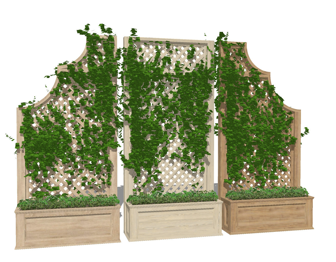 现代绿植藤蔓,背景墙su草图模型下载