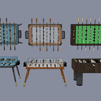 现代桌上足球游乐设备su草图模型下载