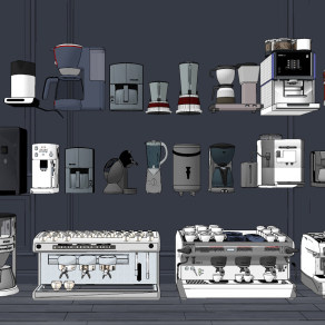 现代咖啡机饮料机su草图模型下载