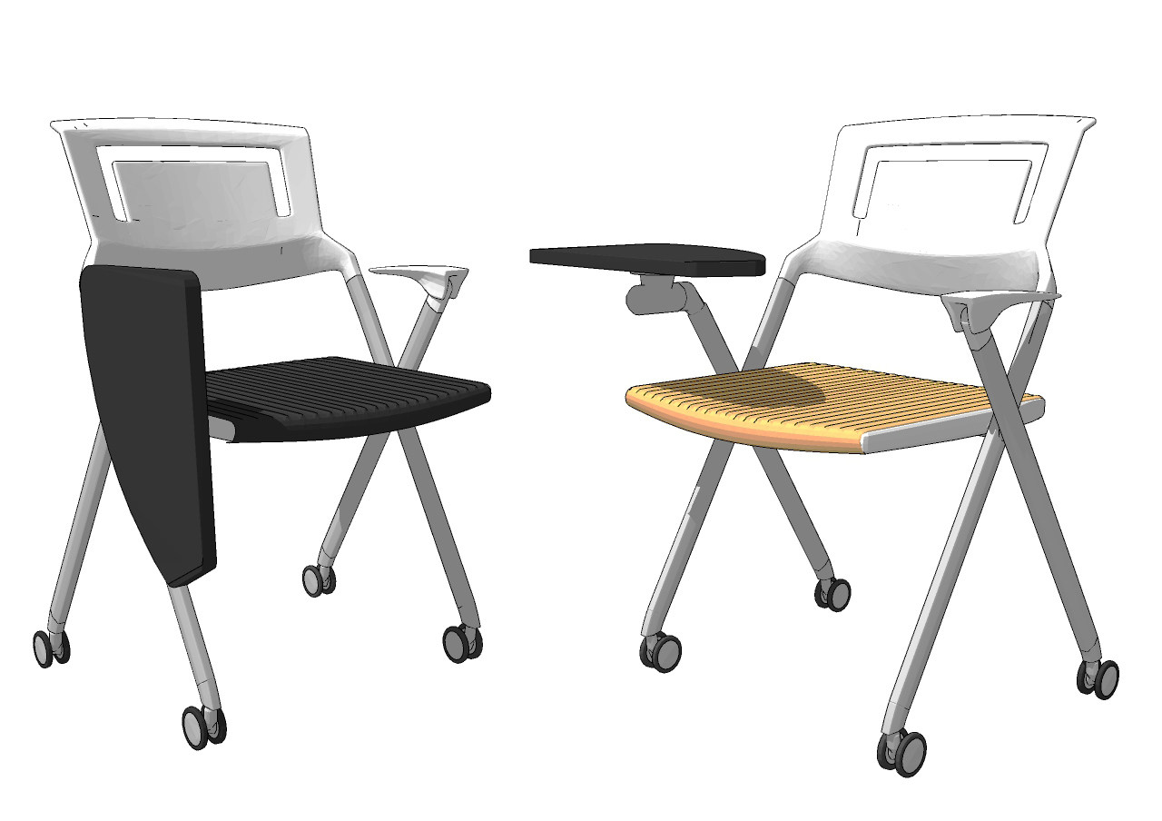 现代培训教室办公椅su草图模型下载