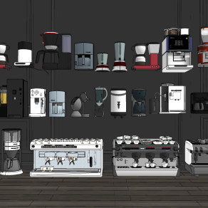 现代咖啡机，饮料机榨汁机su草图模型下载