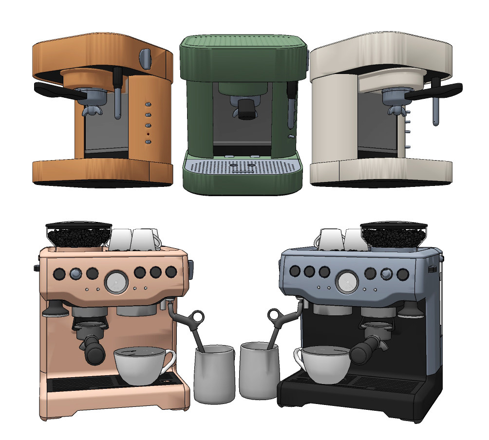 现代咖啡机su草图模型下载