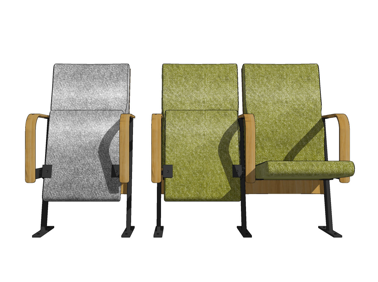 现代办公会议椅，影院折叠椅su草图模型下载