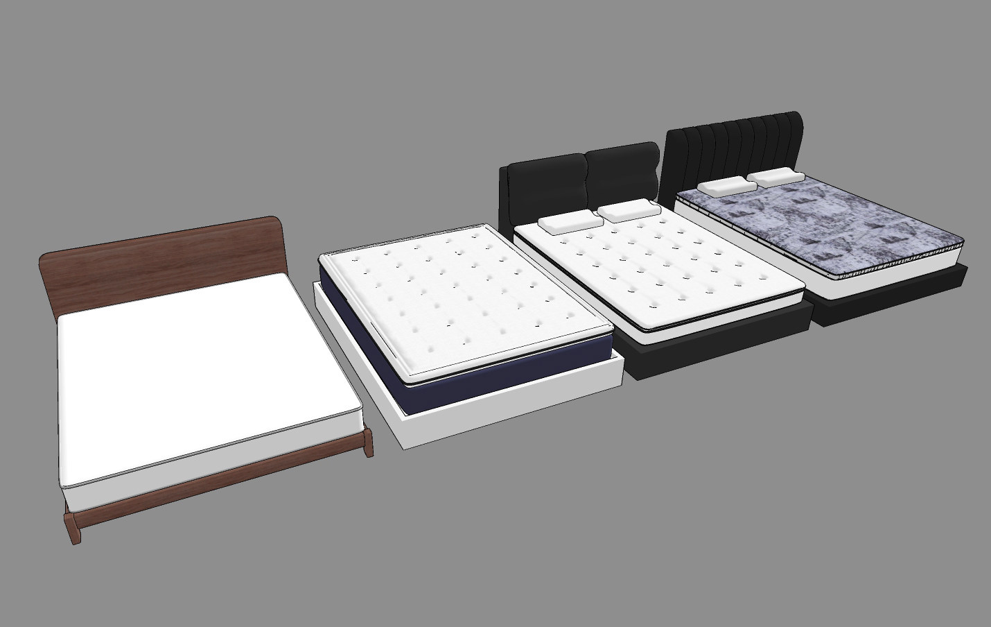现代床垫su草图模型下载