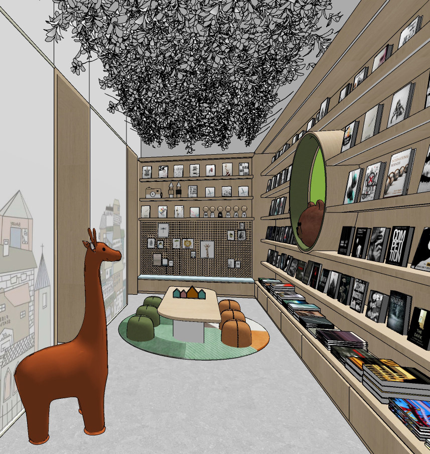 北欧儿童图书馆阅读室su草图模型下载