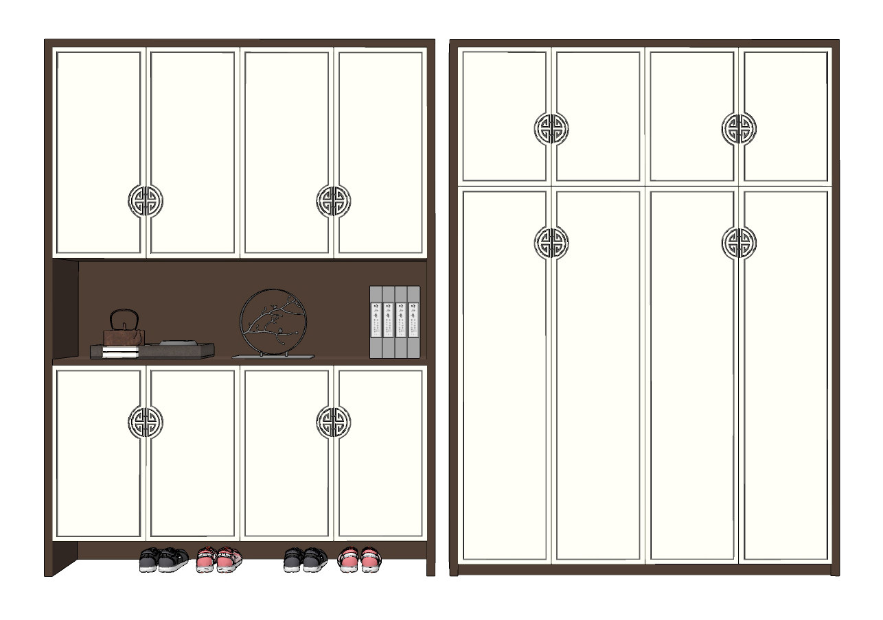新中式烤漆鞋柜，衣柜，饰品摆件