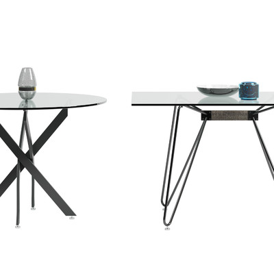 现代玻璃餐桌组合3d模型