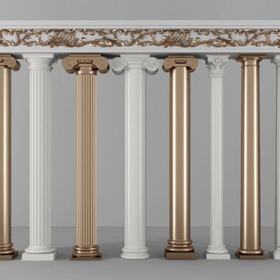 欧式罗马柱组合3d模型