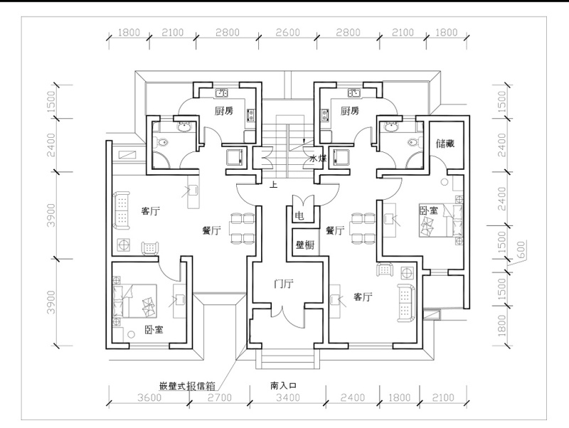 CAD<a href=https://www.yitu.cn/su/7212.html target=_blank class=infotextkey>户型</a>图