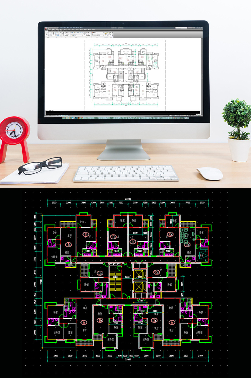 CAD家装<a href=https://www.yitu.cn/su/7212.html target=_blank class=infotextkey>户型</a>图三室两厅布局