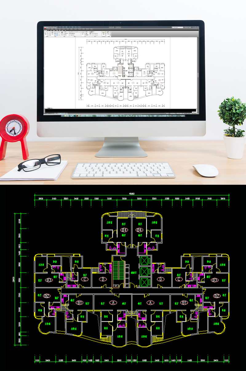 CAD家装<a href=https://www.yitu.cn/su/7212.html target=_blank class=infotextkey>户型</a>图<a href=https://www.yitu.cn/su/7345.html target=_blank class=infotextkey>三室二厅</a>