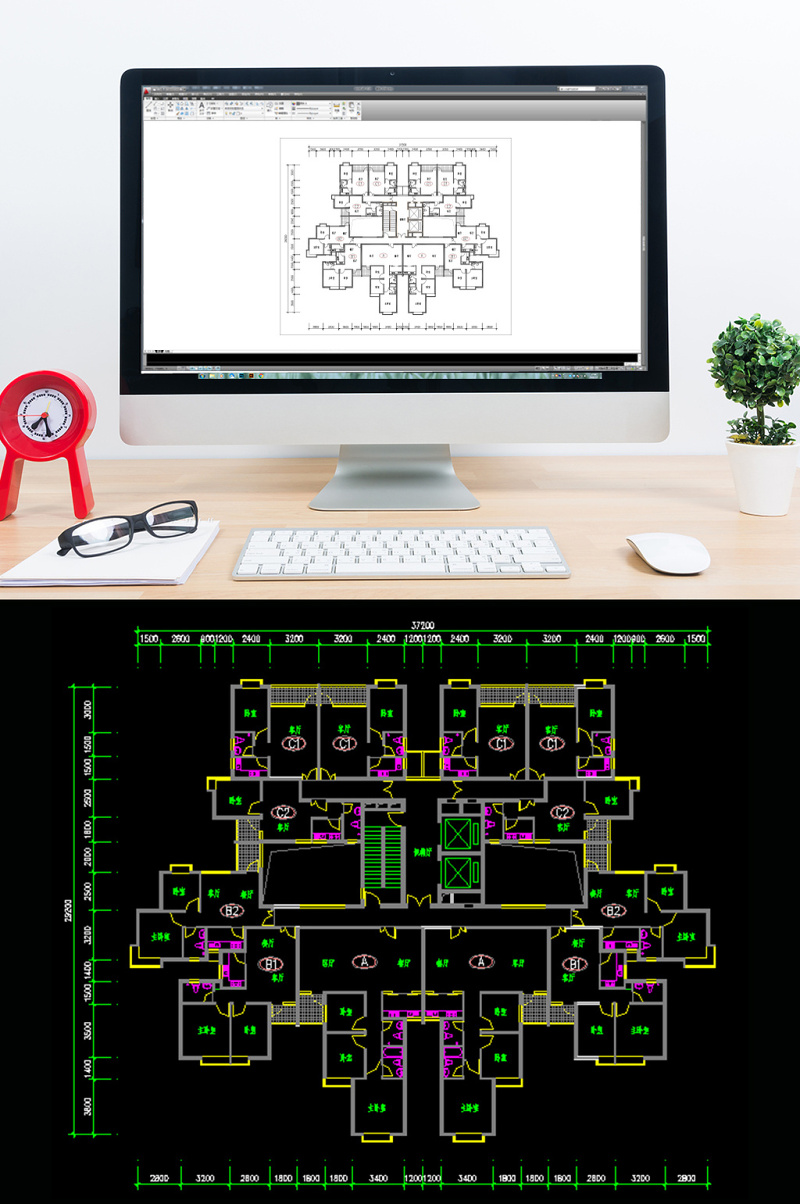 CAD家装<a href=https://www.yitu.cn/su/7212.html target=_blank class=infotextkey>户型</a>图一室一厅