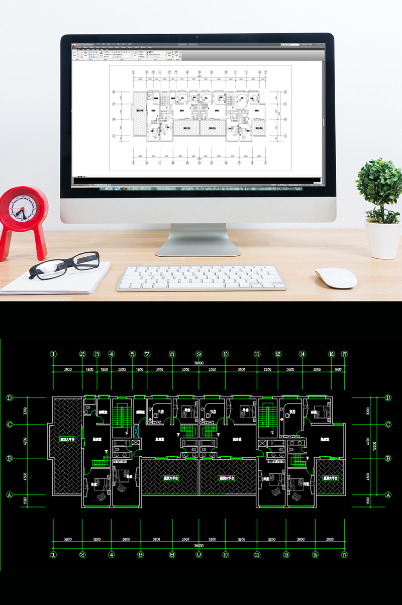 CAD家居<a href=https://www.yitu.cn/su/7212.html target=_blank class=infotextkey>户型</a>图两室一<a href=https://www.yitu.cn/sketchup/shufang/index.html target=_blank class=infotextkey>书房</a>