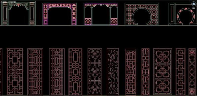 CAD中式<a href=https://www.yitu.cn/sketchup/huayi/index.html target=_blank class=infotextkey>花</a>格<a href=https://www.yitu.cn/sketchup/diaohua/index.html target=_blank class=infotextkey>雕<a href=https://www.yitu.cn/sketchup/huayi/index.html target=_blank class=infotextkey>花</a></a>屏风隔断精品门洞图库