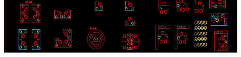 新颖别致的办公家具CAD图库