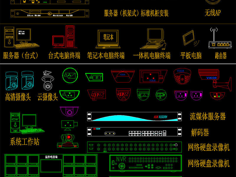 超全弱电智能化图库系统图例图块CAD