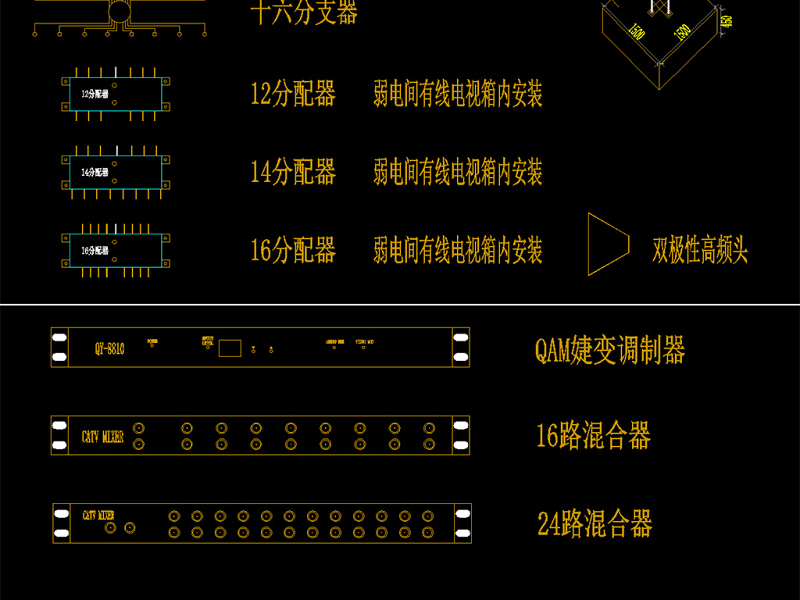 超全弱电智能化图库系统图例图块CAD