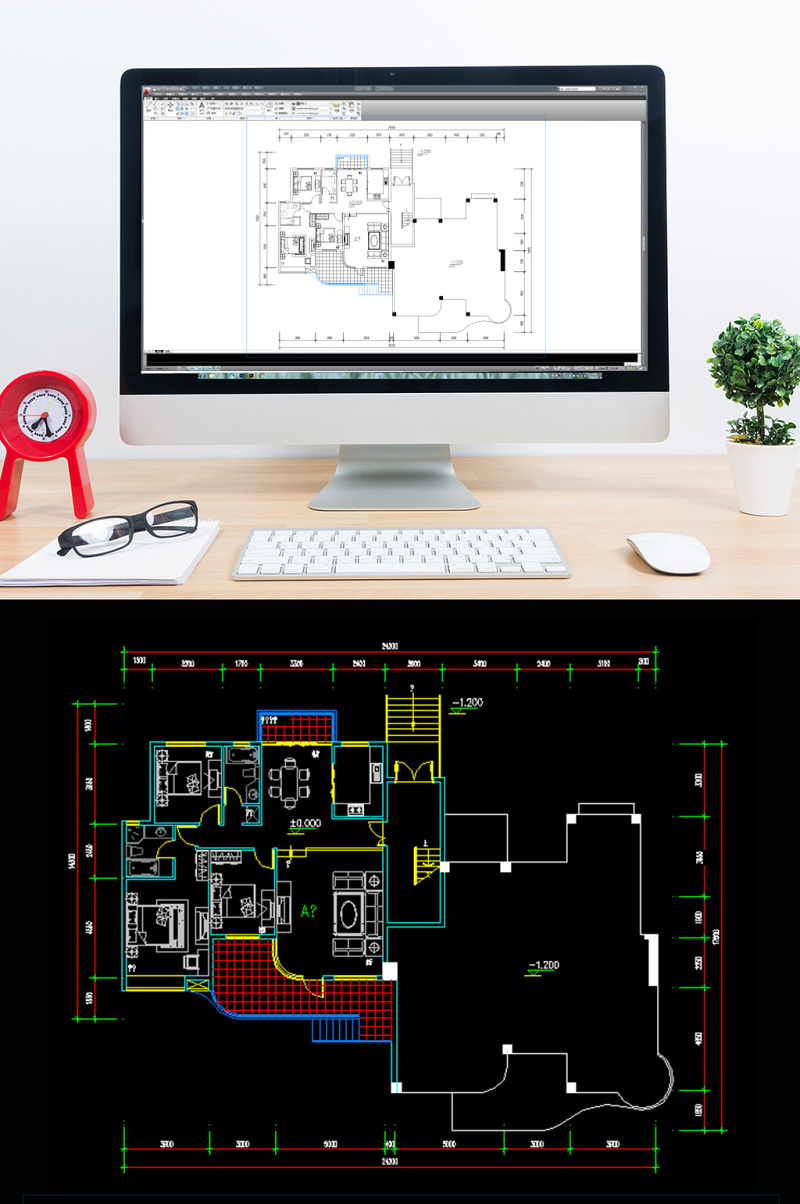 CAD<a href=https://www.yitu.cn/su/7212.html target=_blank class=infotextkey>户型</a>图三室两厅方案