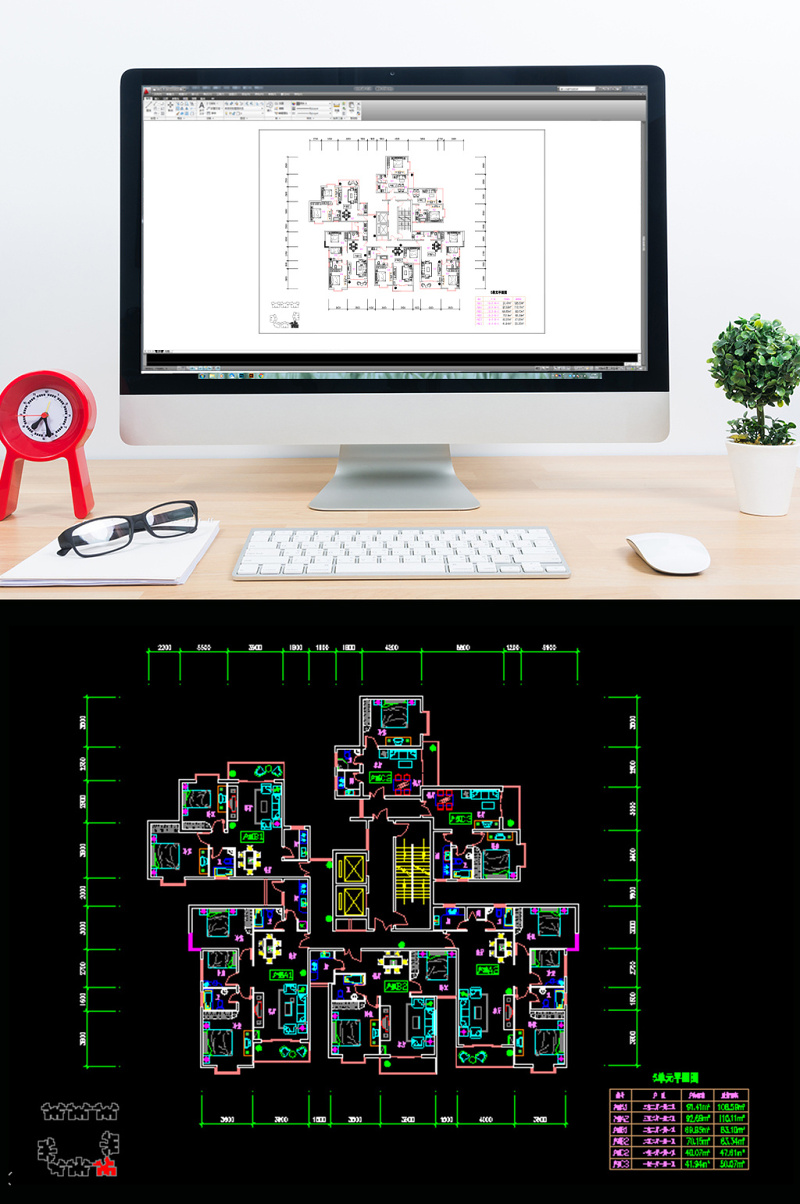 CAD<a href=https://www.yitu.cn/su/7212.html target=_blank class=infotextkey>户型</a>图两室一厅and一室一厅