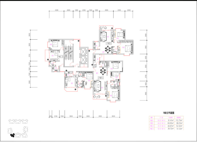 CAD<a href=https://www.yitu.cn/su/7212.html target=_blank class=infotextkey>户型</a>图布局三室两厅