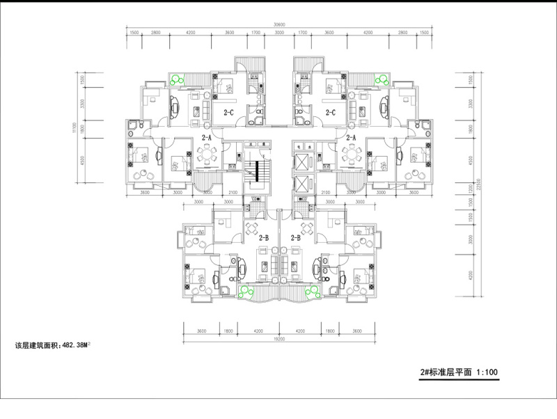 CAD家装两室两厅一<a href=https://www.yitu.cn/sketchup/shufang/index.html target=_blank class=infotextkey>书房</a>