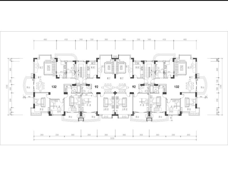 CAD家装图两室两厅一<a href=https://www.yitu.cn/sketchup/shufang/index.html target=_blank class=infotextkey>书房</a>