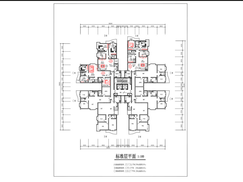 CAD家居图两室两厅一<a href=https://www.yitu.cn/sketchup/shufang/index.html target=_blank class=infotextkey>书房</a>