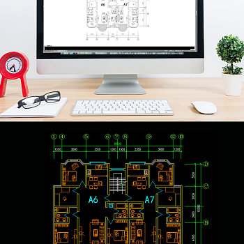 两室两厅一厨房格局CAD