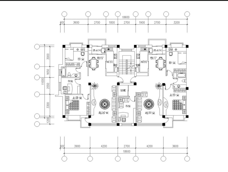 两室两厅一<a href=https://www.yitu.cn/sketchup/shufang/index.html target=_blank class=infotextkey>书房</a>格局图