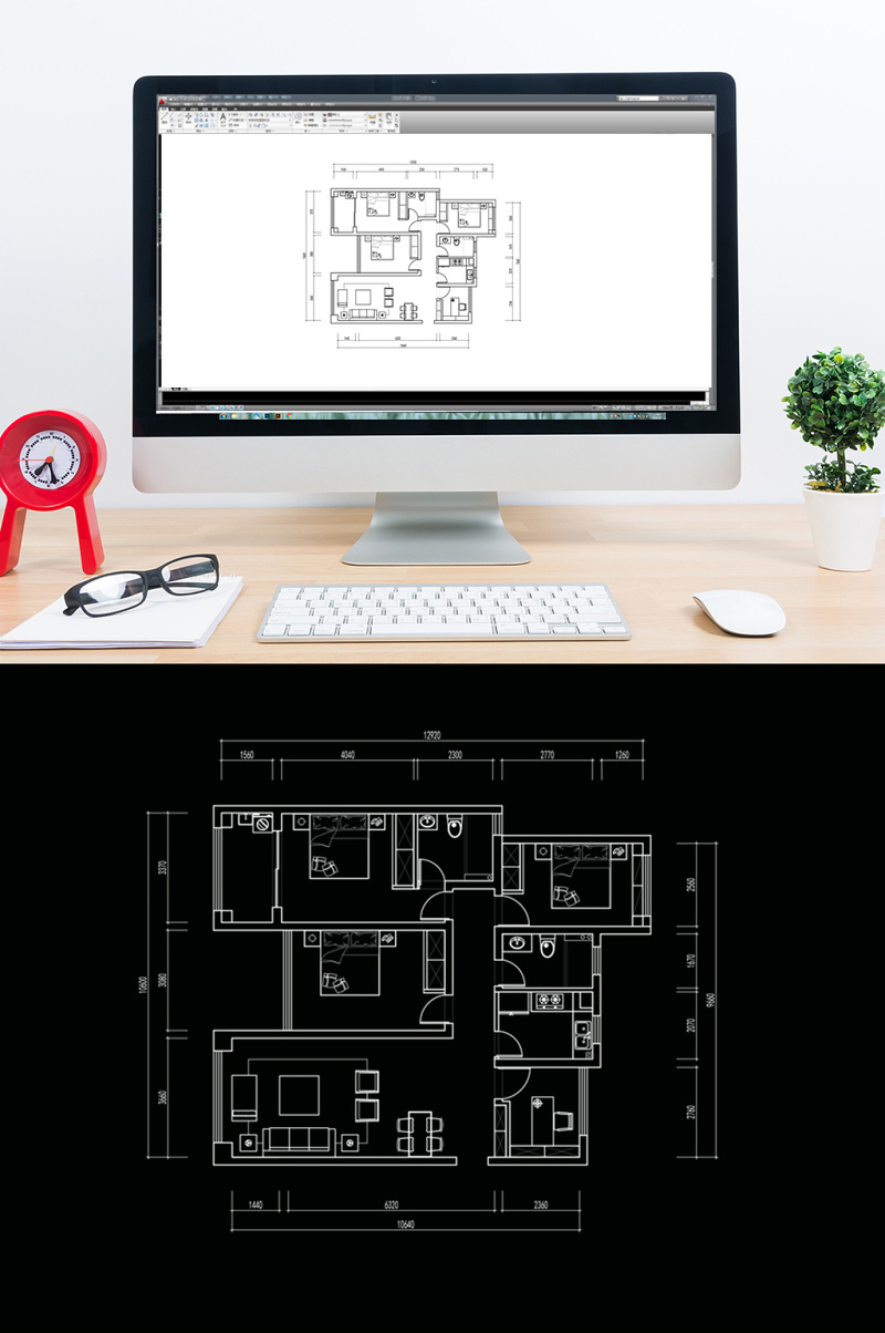 四室两厅CAD<a href=https://www.yitu.cn/su/7392.html target=_blank class=infotextkey>平面</a><a href=https://www.yitu.cn/su/7212.html target=_blank class=infotextkey>户型</a>方案