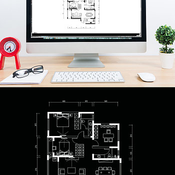 三室两厅户型平面方案CAD