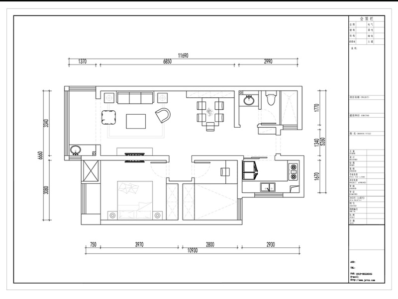 两室一厅CAD<a href=https://www.yitu.cn/su/7392.html target=_blank class=infotextkey>平面</a><a href=https://www.yitu.cn/su/7212.html target=_blank class=infotextkey>户型</a>图方案