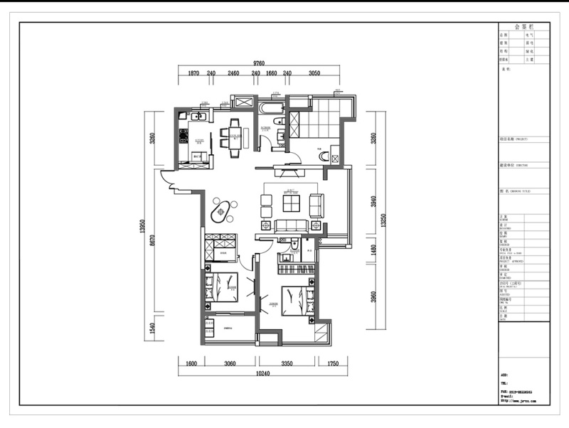 CAD三室两厅<a href=https://www.yitu.cn/su/7212.html target=_blank class=infotextkey>户型</a>布局方案