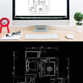 两室一厅CAD户型图方案