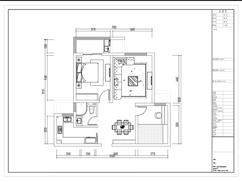 两室一厅CAD<a href=https://www.yitu.cn/su/7212.html target=_blank class=infotextkey>户型</a>图方案