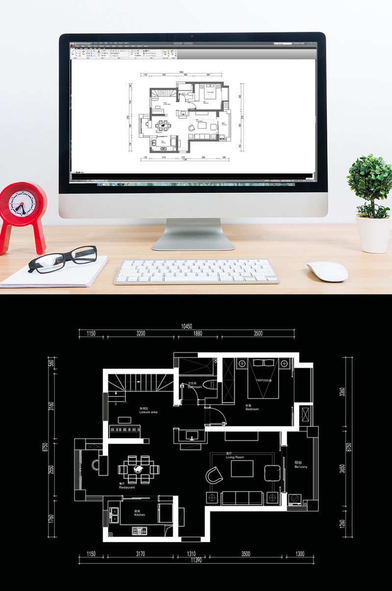 CAD跃层<a href=https://www.yitu.cn/su/7212.html target=_blank class=infotextkey>户型</a><a href=https://www.yitu.cn/su/7392.html target=_blank class=infotextkey>平面</a>方案