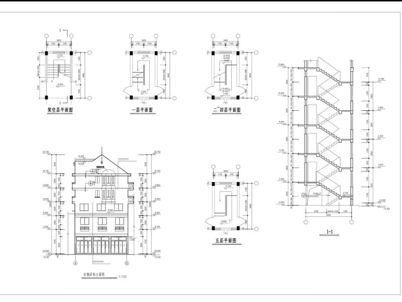 临街商住<a href=https://www.yitu.cn/su/8159.html target=_blank class=infotextkey>楼</a>建筑CAD施工图