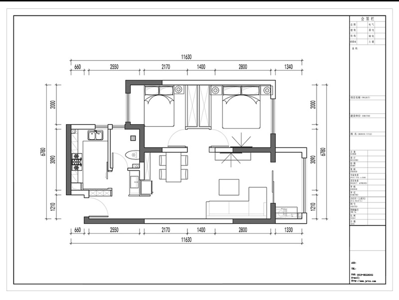 两室一厅CAD<a href=https://www.yitu.cn/su/7212.html target=_blank class=infotextkey>户型</a><a href=https://www.yitu.cn/su/7392.html target=_blank class=infotextkey>平面</a>定制